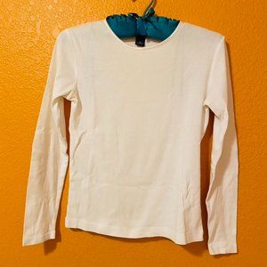 Cream Long Sleeve Ann Taylor Tee